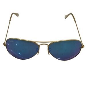 Ray-Ban Unisex Gold Blue Aviator Sunglasses RB3025 112/17 58-14 Light Scratches